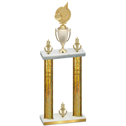 Double Gold Glacier Victory Volleyball Trophy