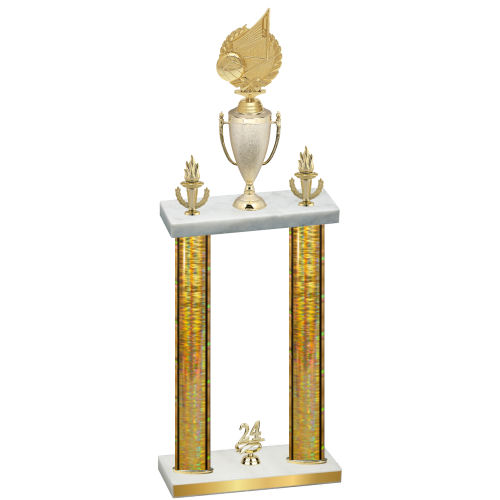Double Gold Glacier Year Volleyball Trophy