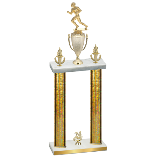 Double Gold Glacier Year Football Trophy