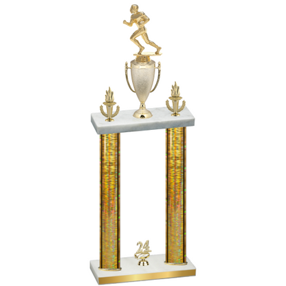 Double Gold Glacier Year Football Trophy