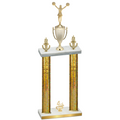 Double Gold Glacier Fourth Place Cheerleading Trophy