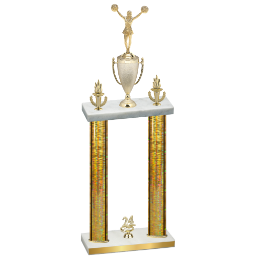 Double Gold Glacier Year Cheerleading Trophy