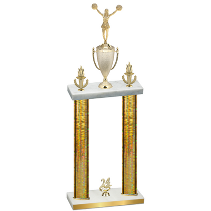Double Gold Glacier Year Cheerleading Trophy