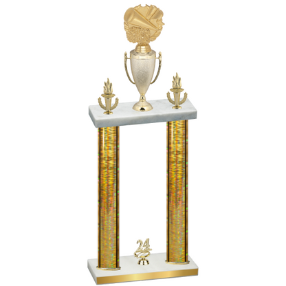 Double Gold Glacier Year Cheerleading Trophy
