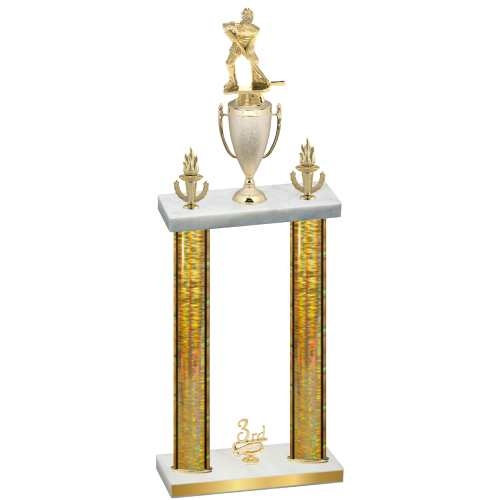 Double Gold Glacier Third Place Hockey Trophy