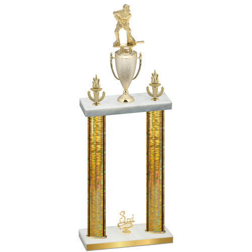 Double Gold Glacier Third Place Hockey Trophy