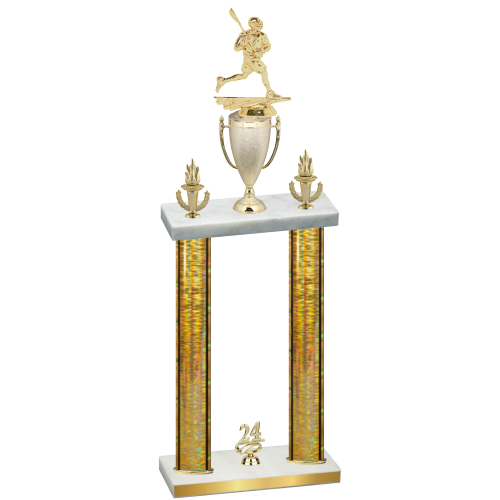Double Gold Glacier Year Lacrosse Trophy