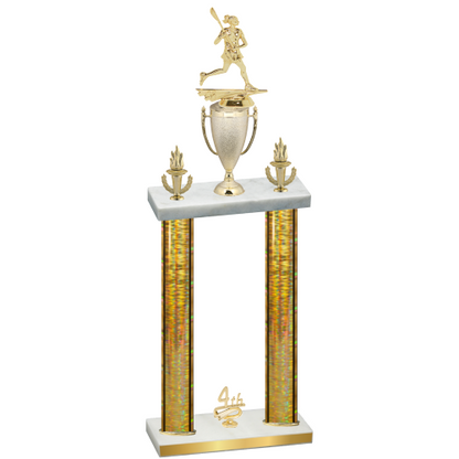 Double Gold Glacier Fourth Place Lacrosse Trophy