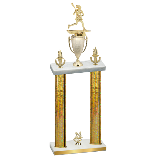 Double Gold Glacier Year Lacrosse Trophy