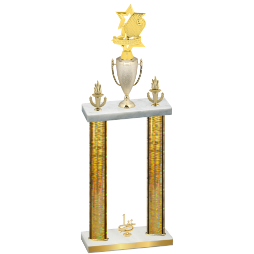 Double Gold Glacier First Place Pickleball Trophy