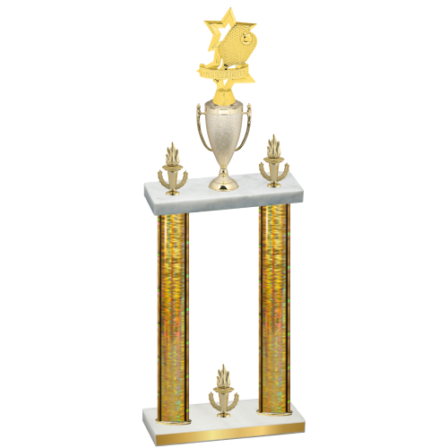 Double Gold Glacier Victory Pickleball Trophy