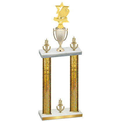 Double Gold Glacier Victory Pickleball Trophy
