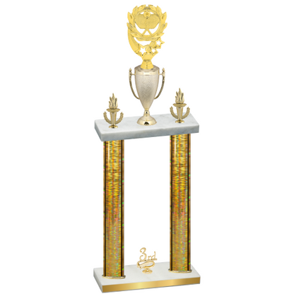 Double Gold Glacier Third Place Pickleball Trophy