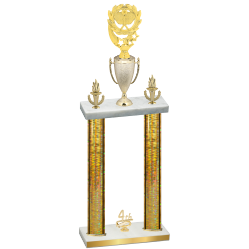 Double Gold Glacier Fourth Place Pickleball Trophy