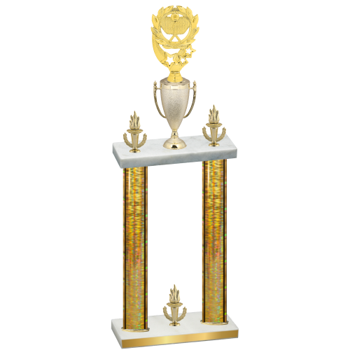 Double Gold Glacier Victory Pickleball Trophy
