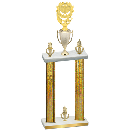 Double Gold Glacier Victory Pickleball Trophy