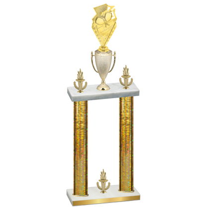 Double Gold Glacier Victory Pickleball Trophy