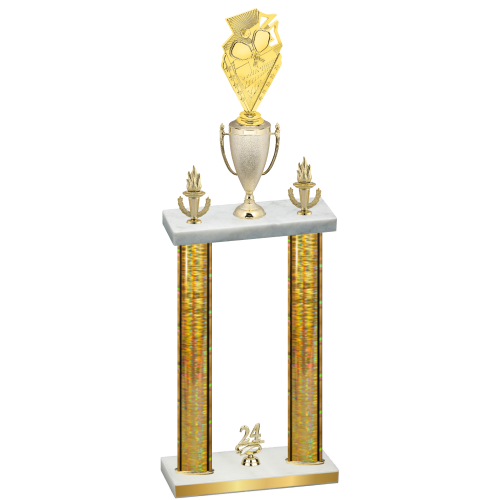 Double Gold Glacier Year Pickleball Trophy