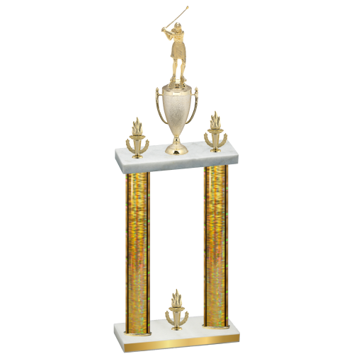 Double Gold Glacier Victory Golf Trophy