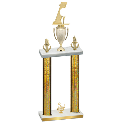Double Gold Glacier Third Place Golf Trophy