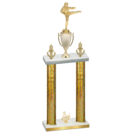 Double Gold Glacier Third Place Karate Trophy
