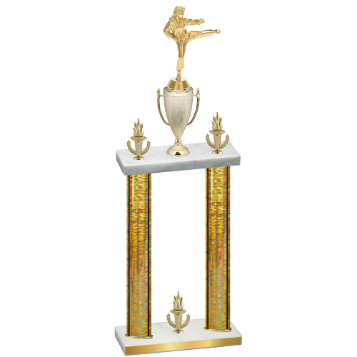 Double Gold Glacier Victory Karate Trophy