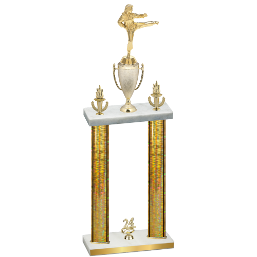 Double Gold Glacier Year Karate Trophy