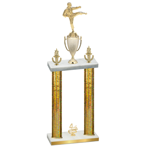 Double Gold Glacier Fourth Place Karate Trophy