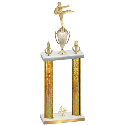 Double Gold Glacier Fourth Place Karate Trophy