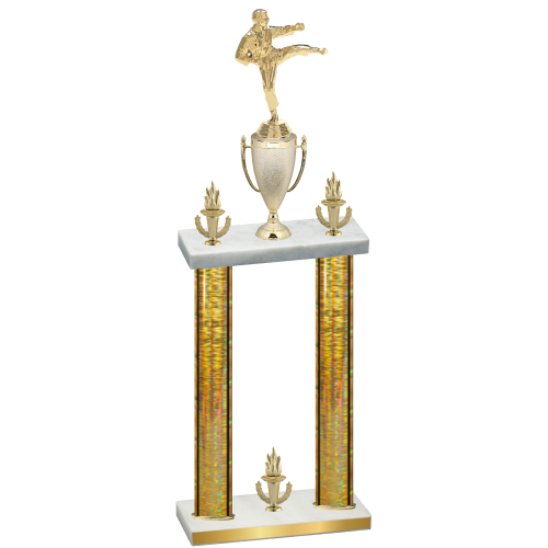 Double Gold Glacier Victory Karate Trophy