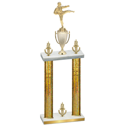 Double Gold Glacier Victory Karate Trophy
