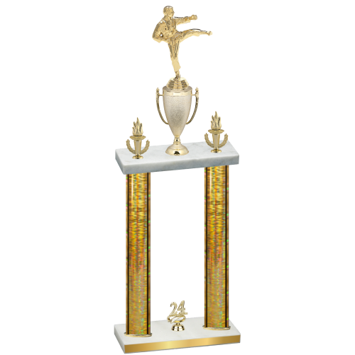 Double Gold Glacier Year Karate Trophy