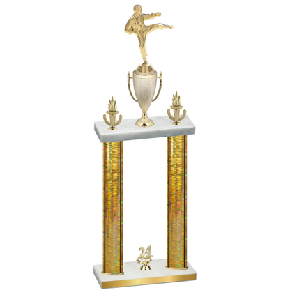 Double Gold Glacier Year Karate Trophy
