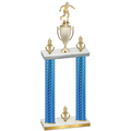 Double Blue Carbon Fiber Victory Soccer Trophy