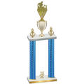 Double Blue Carbon Fiber Year Rugby Trophy