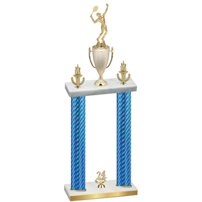 Double Blue Carbon Fiber Year Tennis Trophy