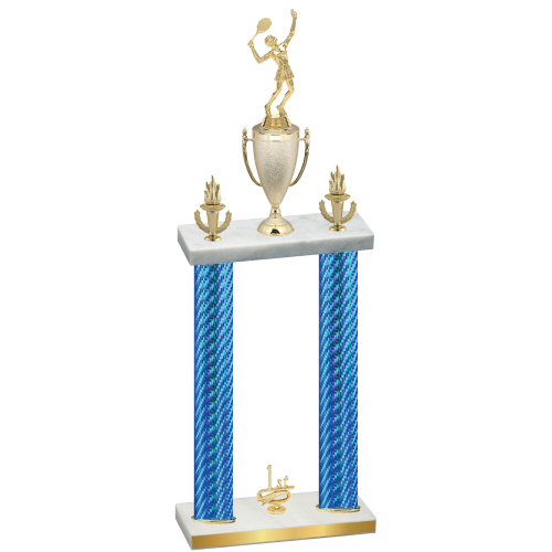 Double Blue Carbon Fiber First Place Tennis Trophy
