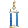 Double Blue Carbon Fiber Victory Football Trophy