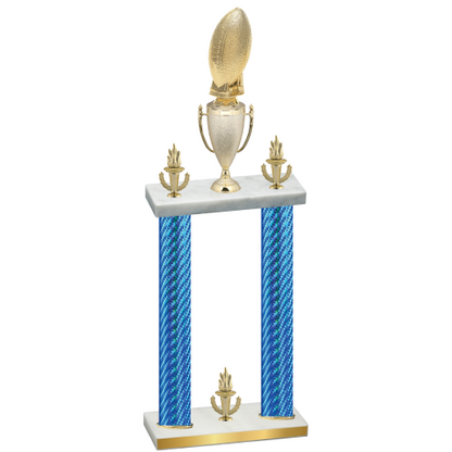 Double Blue Carbon Fiber Victory Football Trophy