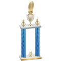 Double Blue Carbon Fiber Year Football Trophy