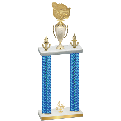 Double Blue Carbon Fiber Fourth Place Tennis Trophy