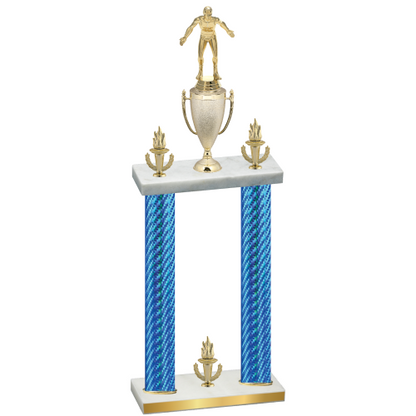 Double Blue Carbon Fiber Victory Wrestling Trophy