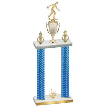 Double Blue Carbon Fiber First Place Bowling Trophy