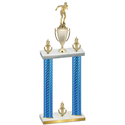 Double Blue Carbon Fiber Victory Swimming Trophy