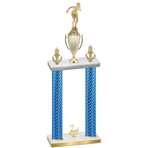 Double Blue Carbon Fiber Second Place Tennis Trophy
