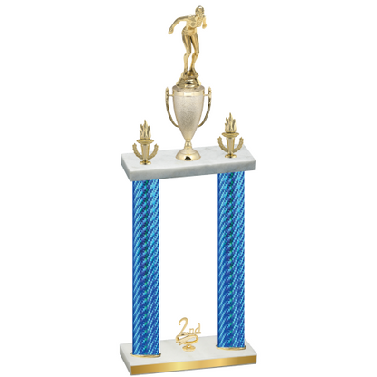 Double Blue Carbon Fiber Second Place Tennis Trophy