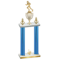 Double Blue Carbon Fiber First Place Football Trophy