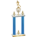 Double Blue Carbon Fiber Victory Football Trophy