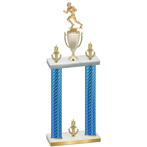 Double Blue Carbon Fiber Victory Football Trophy