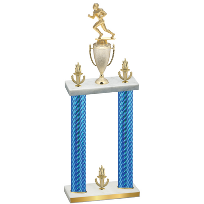 Double Blue Carbon Fiber Victory Football Trophy